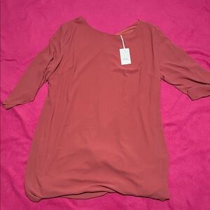 Grace Karin Dusty Rose 3/4 Sleeve Tunic Top